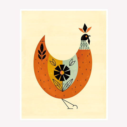 Mid-Century Modern Chicken | 5x7 Art Print