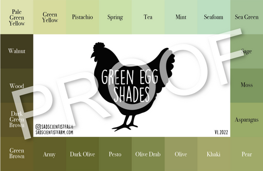 Green Egg Shades Reference Card
